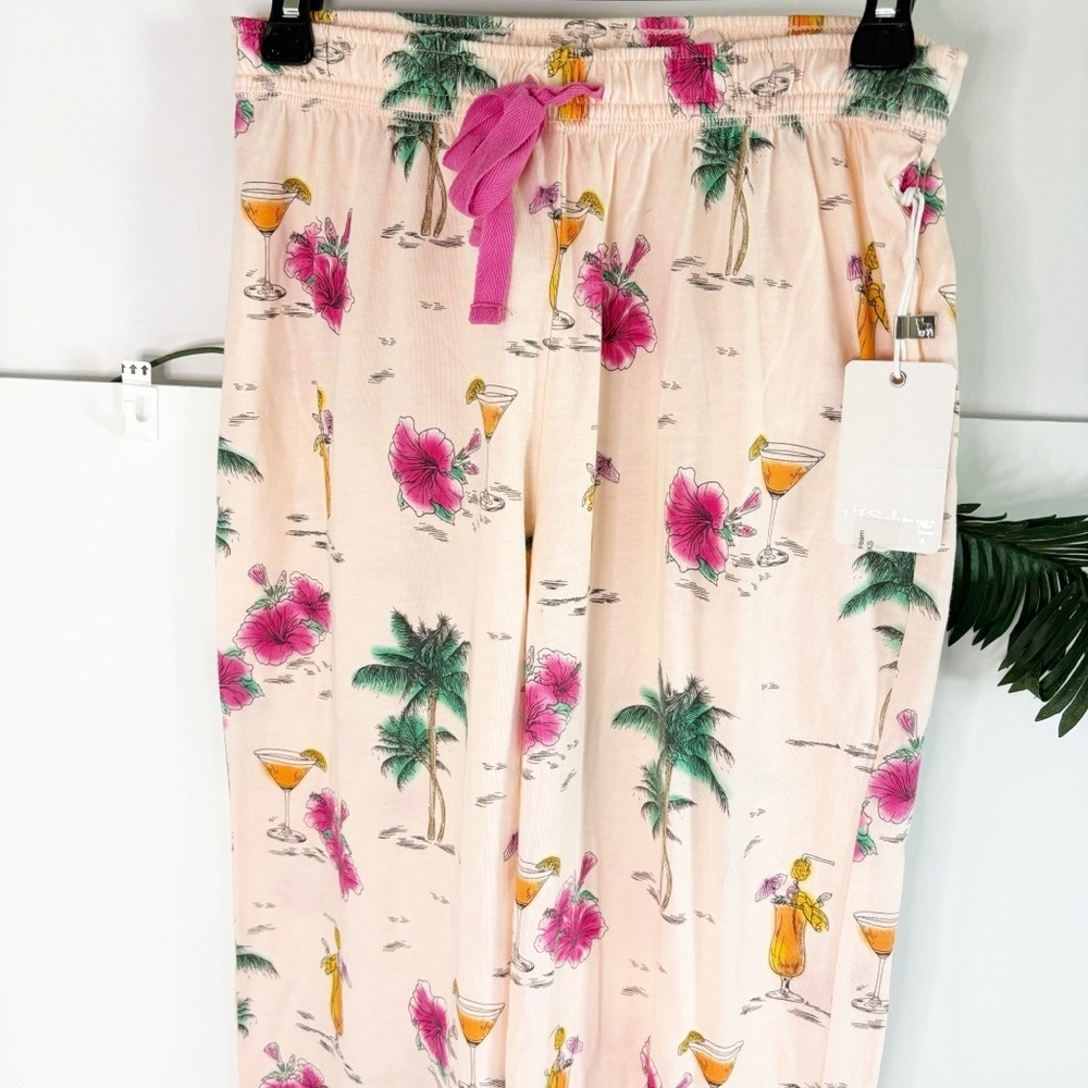 PJ Salvage womens Loungewear Sipping on Sunshine Pant Size XSm Pink Background - Picture 3 of 8